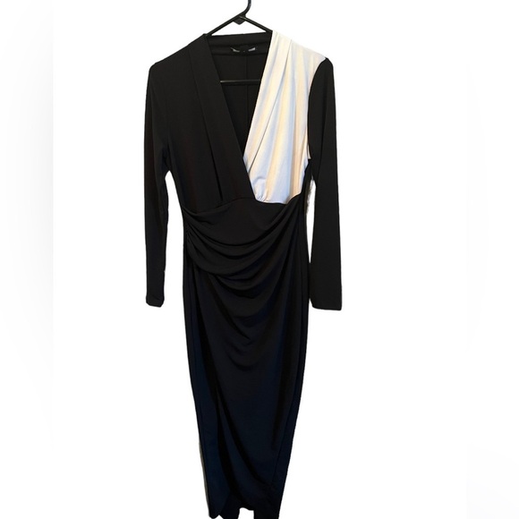 Boston Proper Ruched Colorblock Maxi Dress Size S - Picture 3 of 8